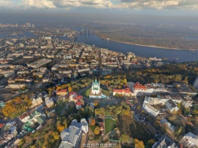 Съемка с дрона Днепр Аэропанорама Киев Андреевский спуск