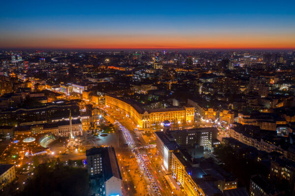 kyiv-drone-night-shooting Ночная аэрофотосъемка Киева. Крещатик