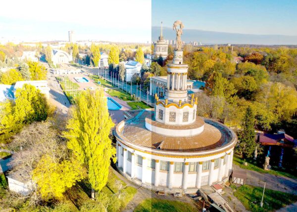 kyiv-drone-shooting-vdng-overexpozured Пример пересвеченного снимка. Аэрофотосъемка. Киев.