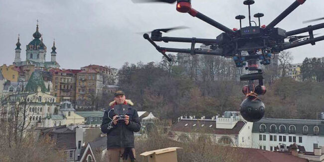 DJI Matrice 600 с камерой для съемки сферических панорам