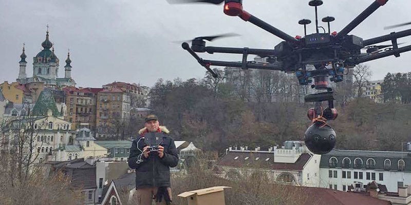DJI Matrice 600 с камерой для съемки сферических панорам DJI Matrice 600 с камерой для съемки сферических панорам