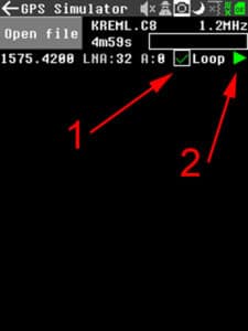 Окно модуля GPS Sim в HackRF Окно модуля GPS Sim в HackRF