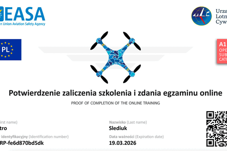 Сертификат EASA A1/A3