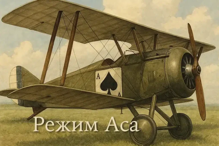Самолёт Первой мировой войны с изображением туза на фюзеляже — символ лётчика-аса